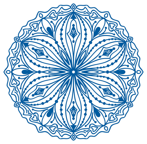 Blue geometric circle Mandala element - Wektor, obraz