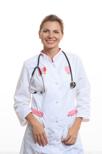 Portrait of a friendly female doctor - Fotó, kép