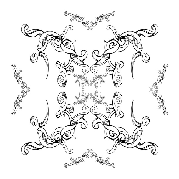 drawing hand vintage frame baroque elements for advertising in vintage style, vector ornament, to frame the logo for text - Vecteur, image
