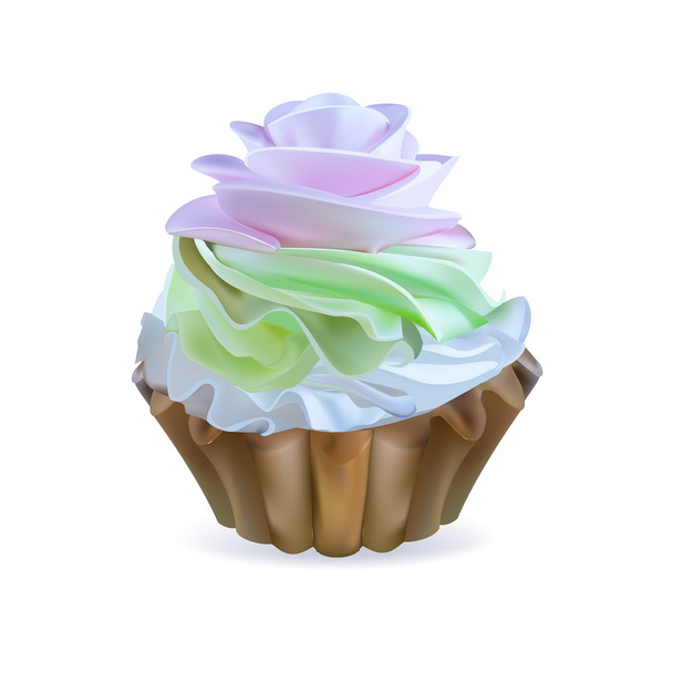 illustration isolated cake basket with cream, vector - Διάνυσμα, εικόνα
