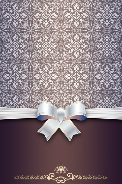 Decorative background with elegant frame and bow. - 写真・画像