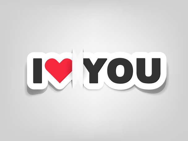 Vector i love you; realistic cut, takes the background color - Vector, Image