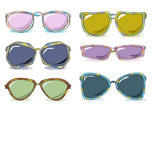 Watercolor Fashion glasses for children - Vettoriali, immagini
