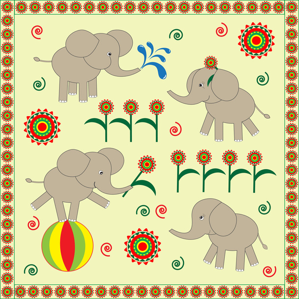 Детские слоны
 - Вектор,изображение
