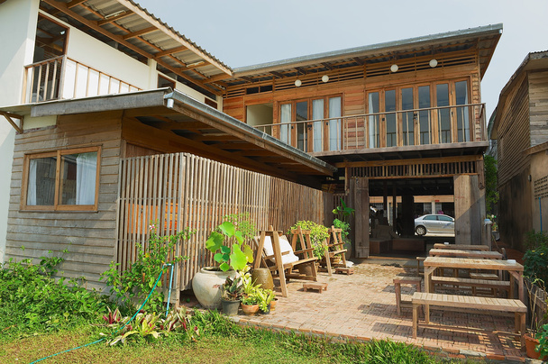 Exterior of one of the hostels in Chiang Khan, Thailand. - Photo, Image