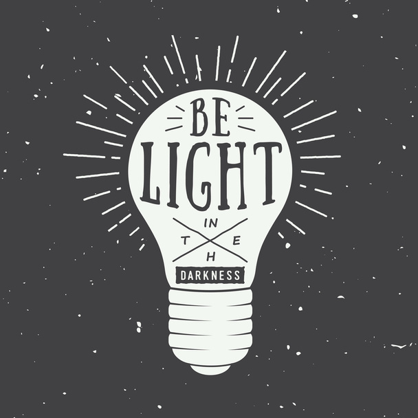 Vintage typography with lamp and motivation and inspiration - Vektor, kép