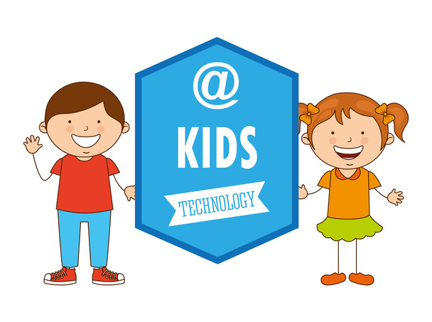 technological kids - Vector, Image