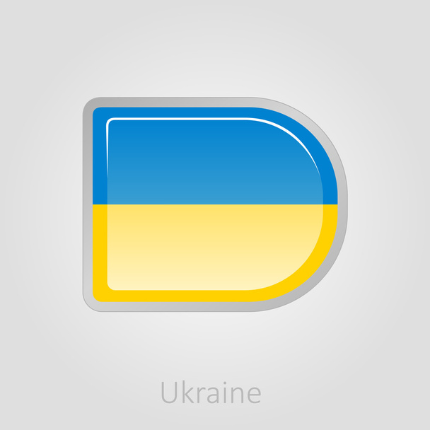 Bouton drapeau Ukraine, illustration vectorielle
 - Vecteur, image