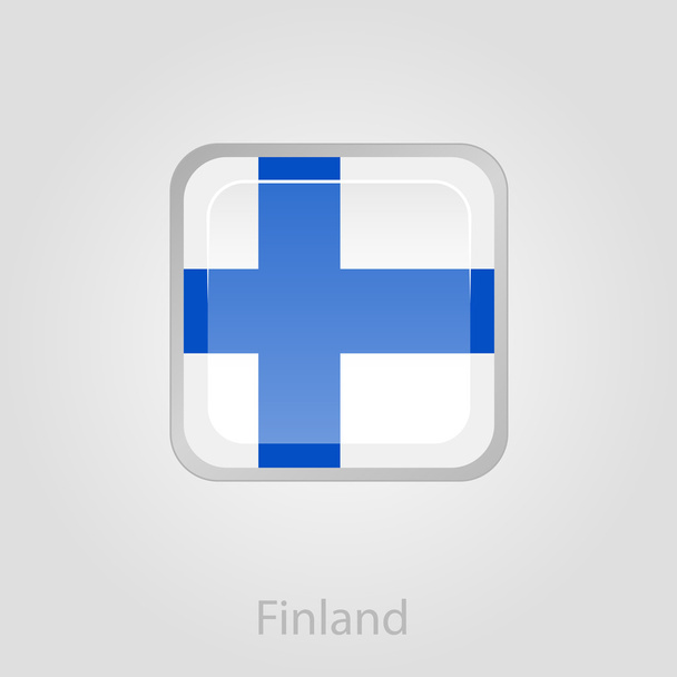 Finlândia bandeira botão, ilustração vetorial
 - Vetor, Imagem