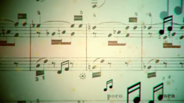 Notas musicales que fluyen bucle
 - Metraje, vídeo