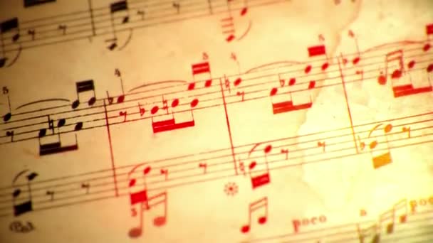 Notas musicales que fluyen bucle
 - Metraje, vídeo