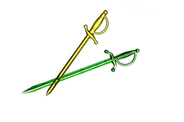 Duas espadas de plástico
 - Foto, Imagem