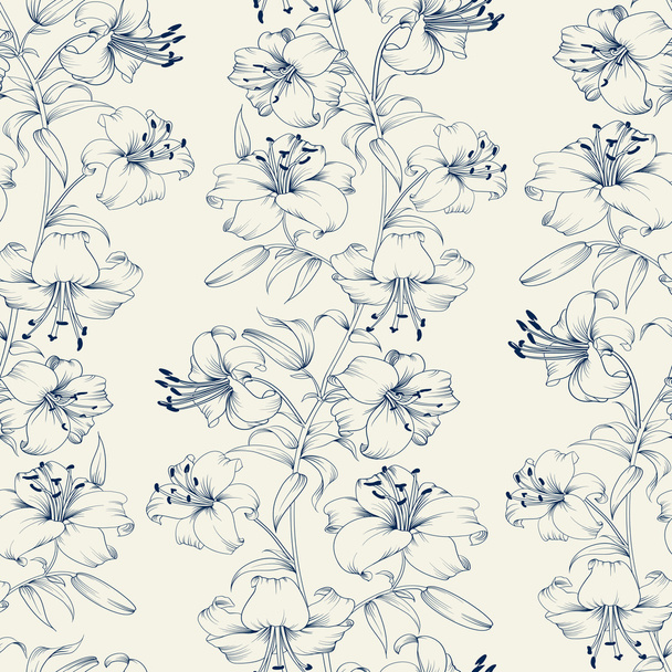 Lily flower pattern. - Vector, Image