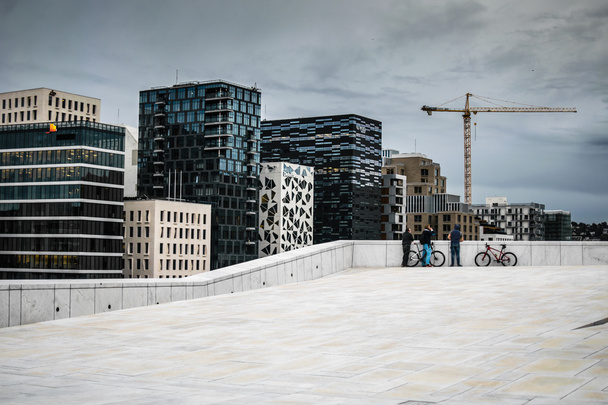 Oslo Skyscrapers, view from the Opera House, Norway - Foto, Imagen