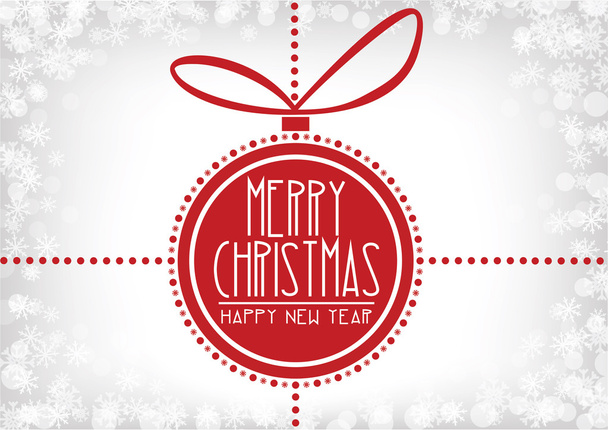 merry christmas card- bauble, snowflake decoration - Vetor, Imagem
