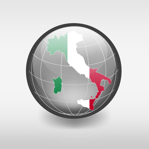 Itálie s příznakem v celém světě - Vektor, obrázek