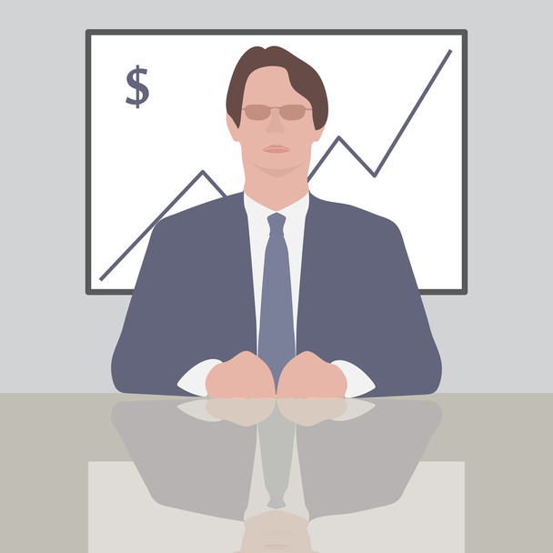 Flat vector illustration of successful business man or manager - Vector, Image