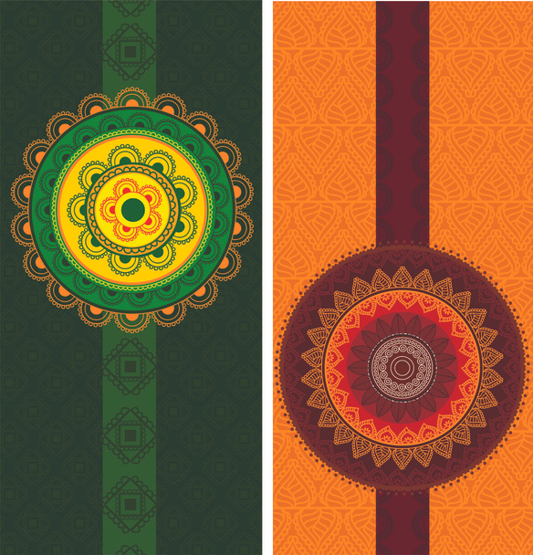 Colorful Henna Mandala Banners - Vector, Image