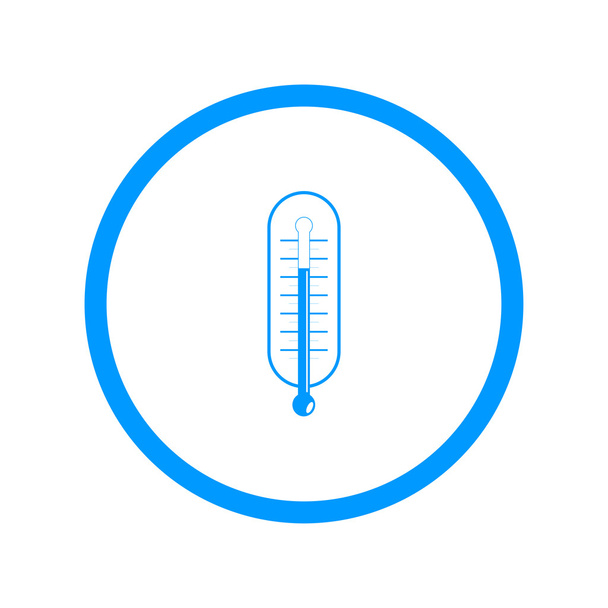 Estilo plano con sombras largas, ilustración del icono del vector del termómetro
. - Vector, Imagen