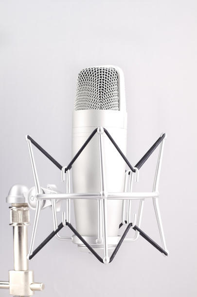 Professional studio microphone on white background - Fotó, kép