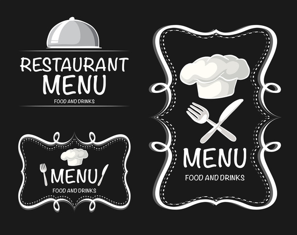 Σχεδιασμός banner με μενού εστιατορίου - Διάνυσμα, εικόνα