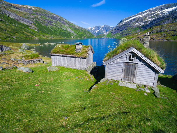 Old norwegian huts - Zdjęcie, obraz
