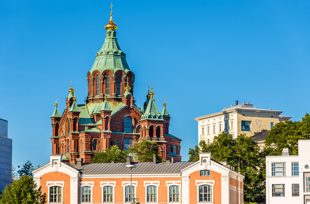 Blick auf die Uspenski-Kathedrale in Helsinki - Finnland - Foto, Bild
