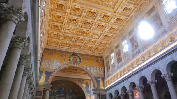 Bazylika św Paul zewnętrzne ścianki. Rome - Materiał filmowy, wideo