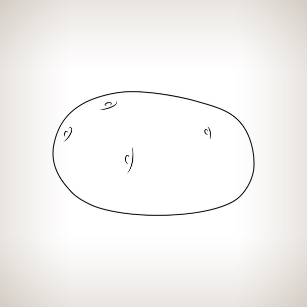 Potato in de contouren op een lichte achtergrond - Vector, afbeelding
