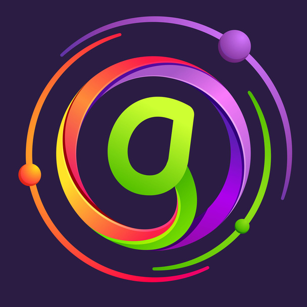 Logo lettre G avec des atomes orbites
. - Vecteur, image
