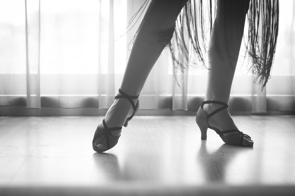 Shoes feet legs female ballroom dance teacher dancer - Foto, imagen