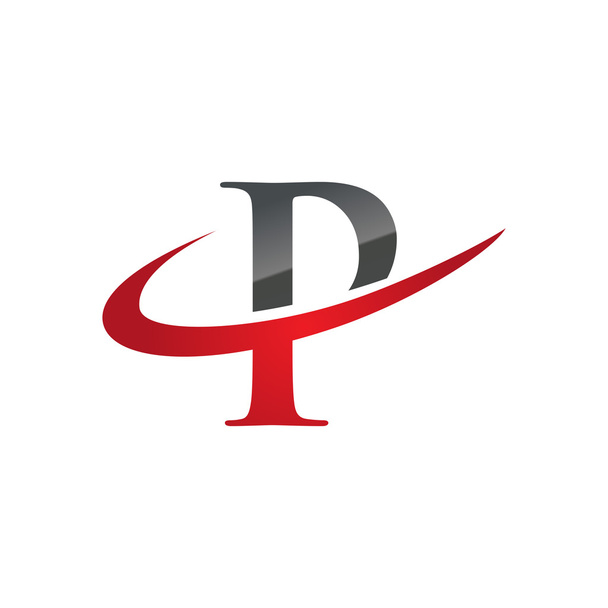 P red initial company swoosh logo - Vector, Image