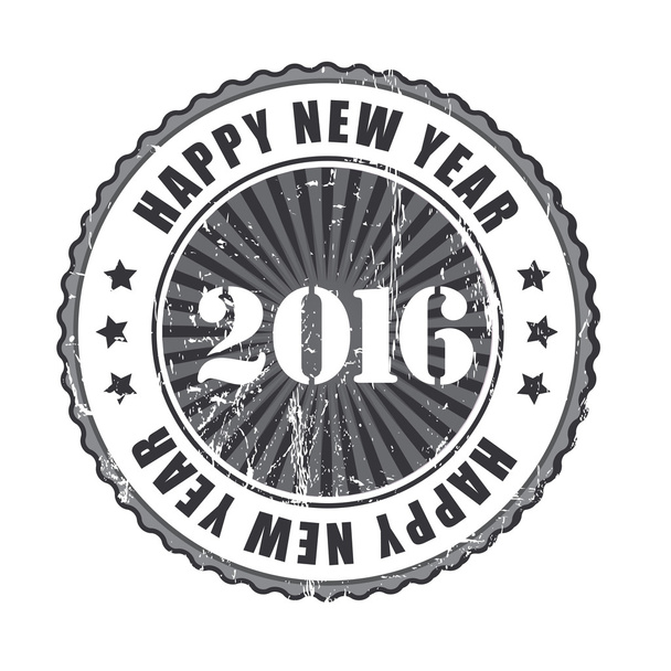 Happy New Year stamp - Vector, Image