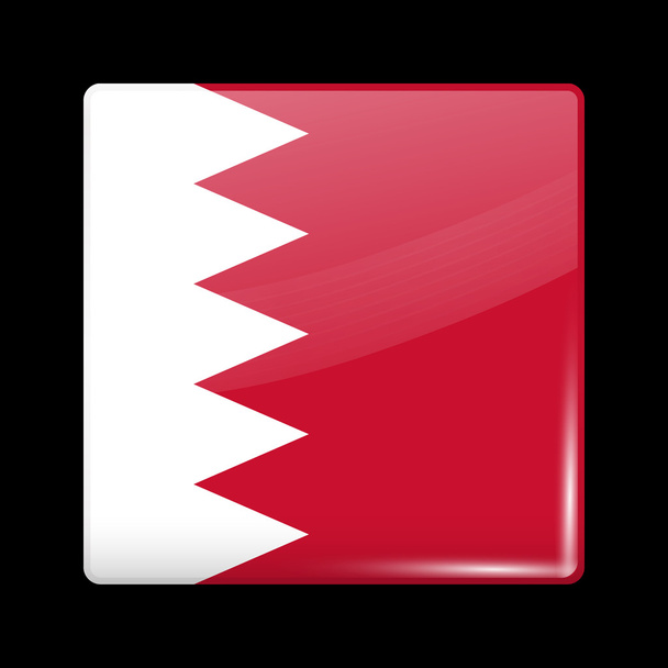Fahne Bahrains. glasige Ikone quadratische Form - Vektor, Bild