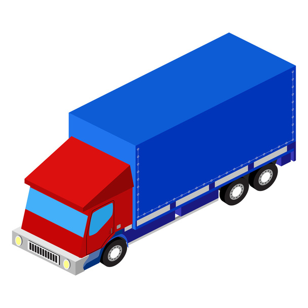 Vektor szállítás teherautó izometrikus készlet - Vektor, kép