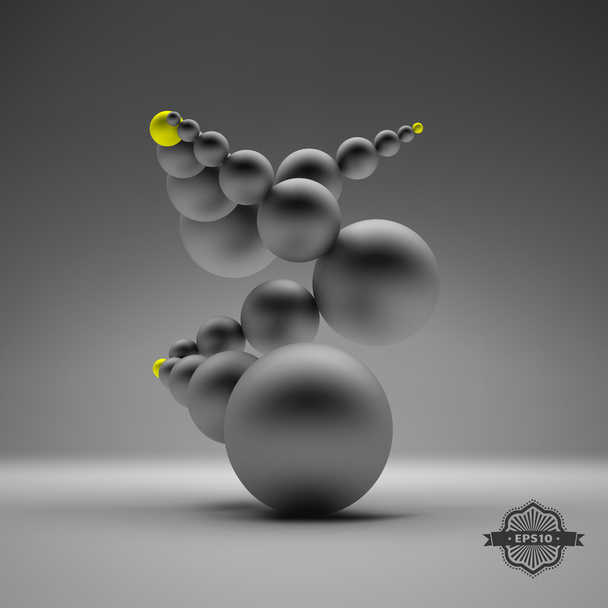 3d abstract spheres composition. Vector illustration. - Vektor, Bild