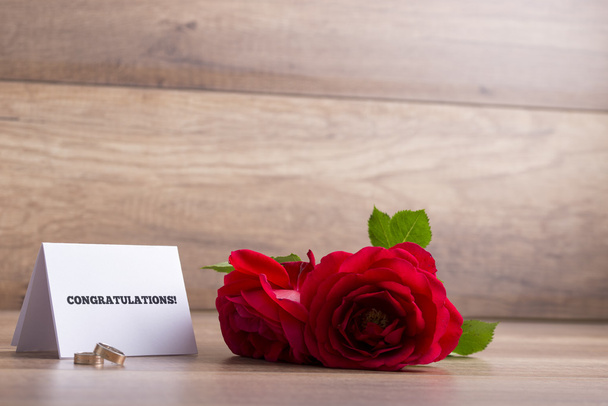 Wedding greetings - White card with Congratulations sign, weddin - Valokuva, kuva