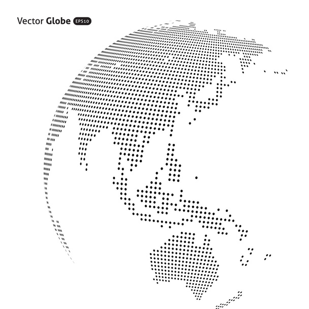 Globo punteggiato astratto vettoriale, vista sul riscaldamento centrale in Australia
 - Vettoriali, immagini