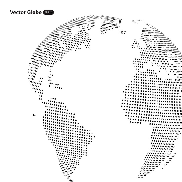 Vector abstract dotted globe, Central heating view on Atlantic o - Vector, Image