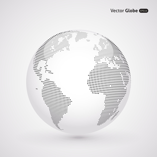Vektor abstrakt gepunkteter Globus, Zentralheizung Blick auf Atlantik o - Vektor, Bild