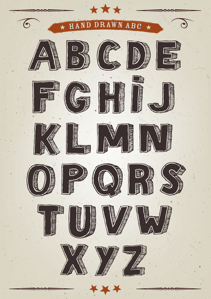Hand Drawn Elegant Alphabet Set - Vektor, obrázek