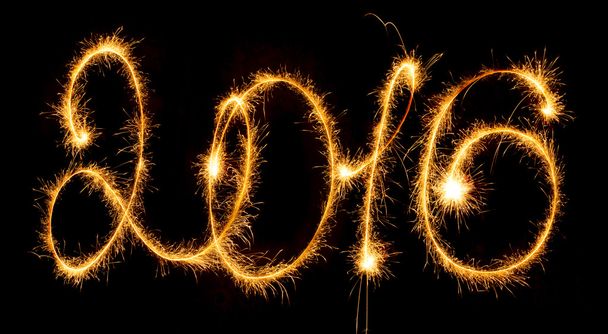 Hyvää uutta vuotta - 2016 kanssa sparklers
 - Valokuva, kuva
