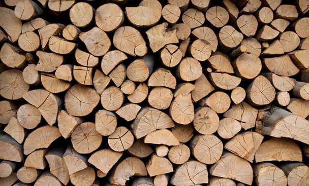 Holzstapel für den Winter vorbereitet - Foto, Bild