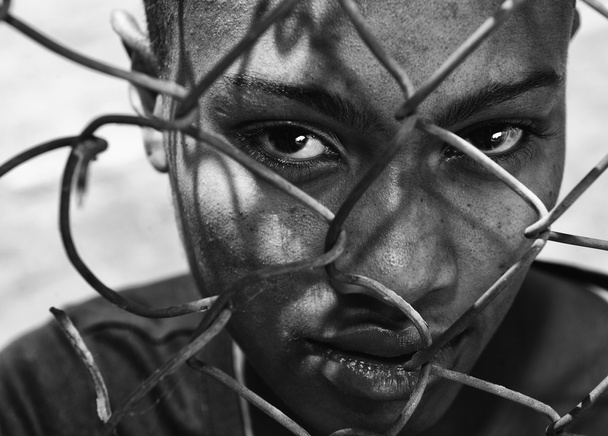 Woman Behind a Fence - Photo, image