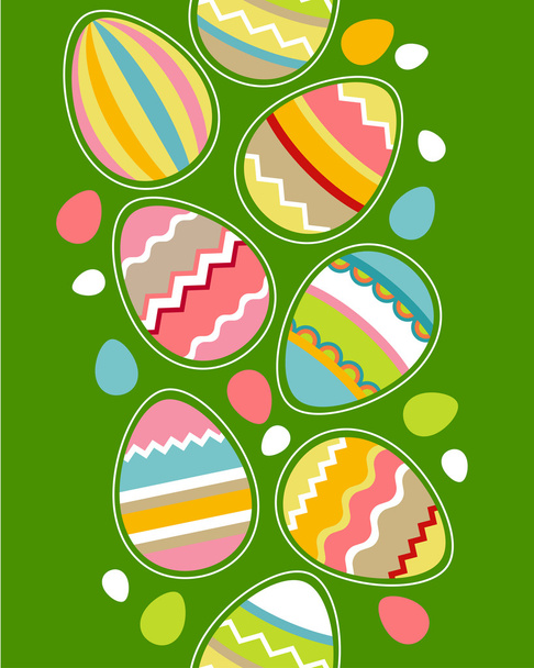 Seamless vertical border with easter eggs - Vettoriali, immagini
