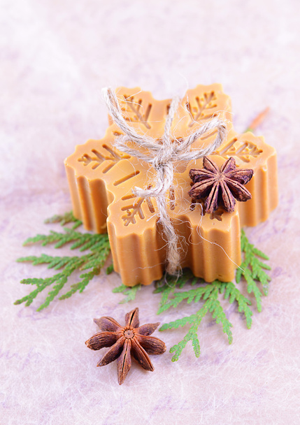 handmade soap with cinnamon and anise star - Photo, Image