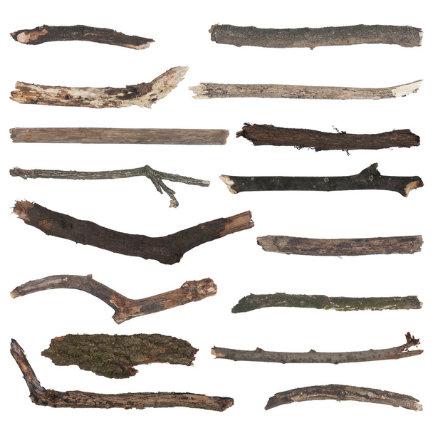 conjunto de viejas ramas de madera
 - Foto, imagen