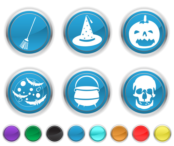 Icone di Halloween, ogni icona di colore è impostata su uno strato diverso
 - Vettoriali, immagini