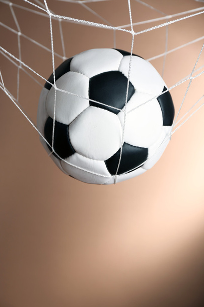 Μπάλα ποδοσφαίρου στο δίχτυ - Φωτογραφία, εικόνα