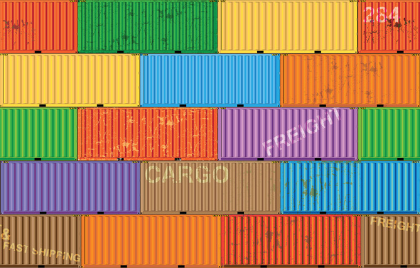 shipping containers - Vector, Image